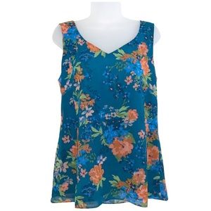 Cabi floral sleeveless blouse